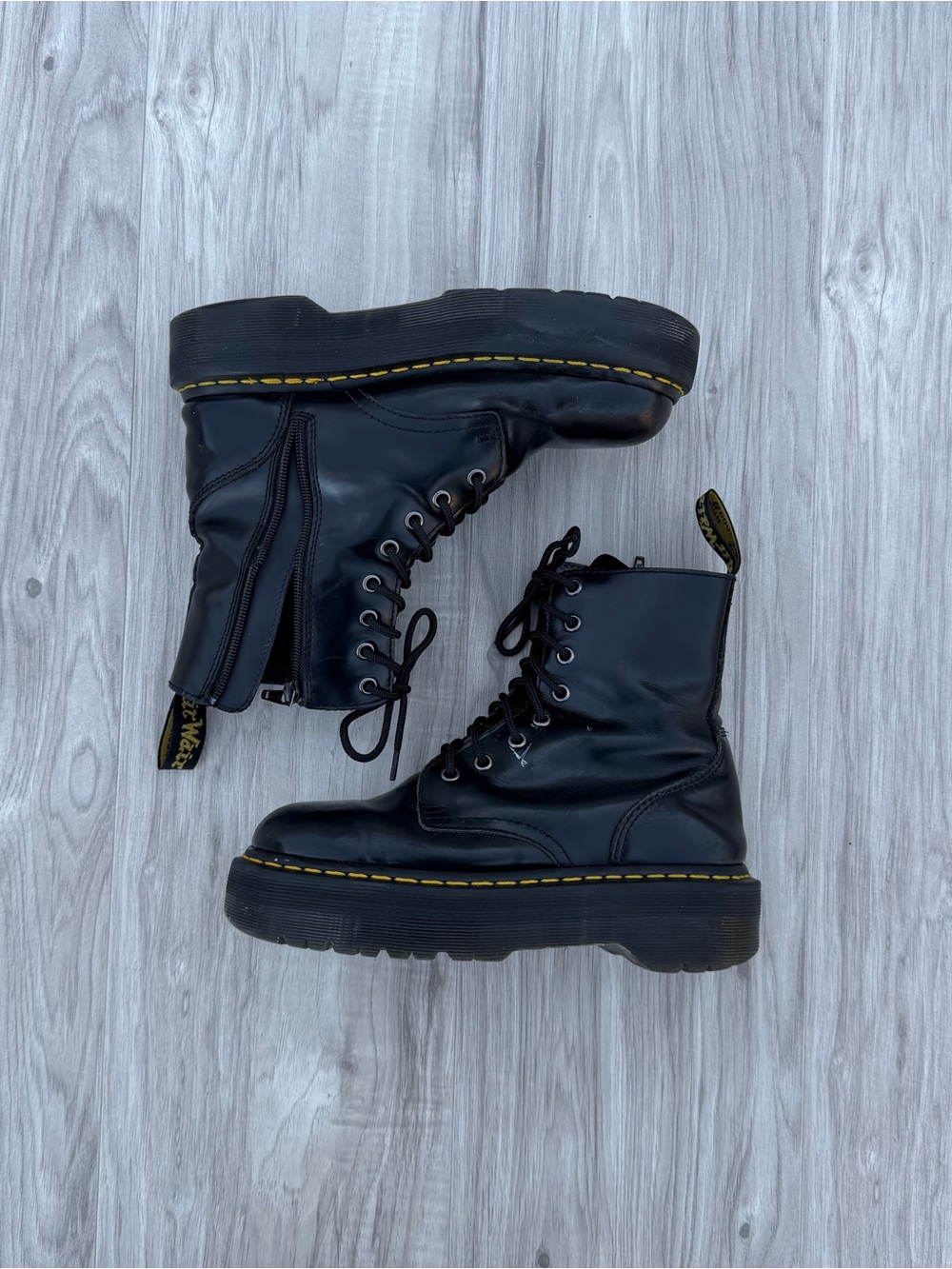 Dr. Martens Jadon Smooth Leather Platform Boots.